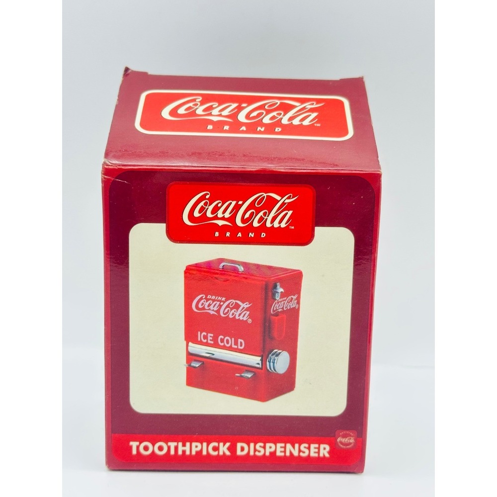 Vintage 1995 Coca-Cola Toothpick Dispenser Vending Machine Red Ice Cold with Box